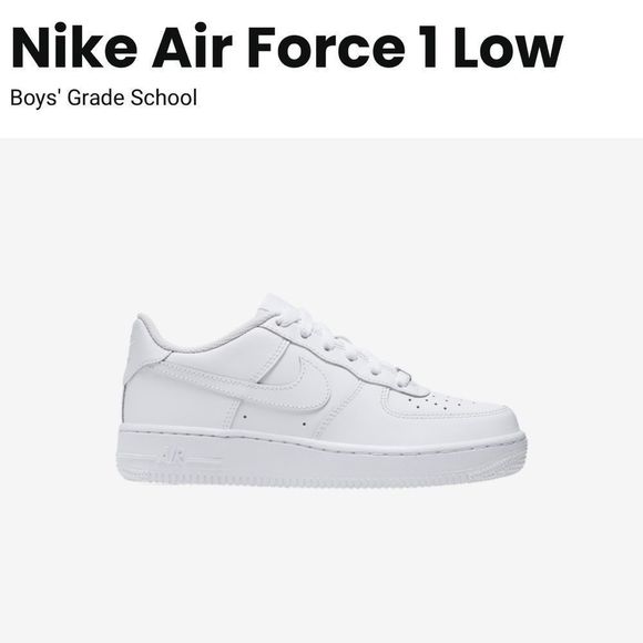 Nike Other - Boys size 4 Air Force one low white sneakers